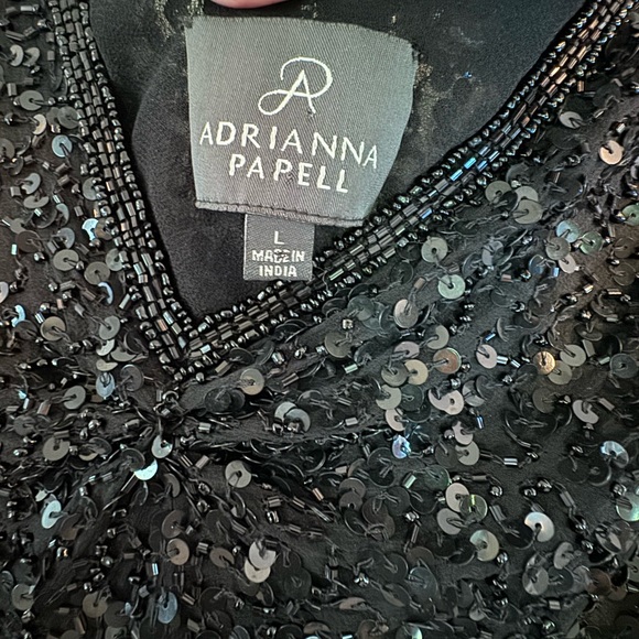 Adrianna Papell beautiful black, beaded and sequined top. - Picture 2 of 8